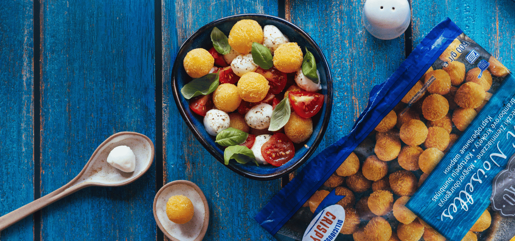 Caprese z kuleczkami ziemniaczanym Pom' Noisettes 