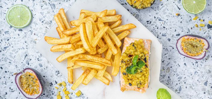 Aviko Super Crunch Original z łososiem i chutney z mango i marakui